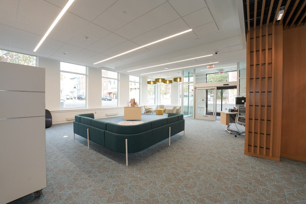 Johnston Square couches and windows