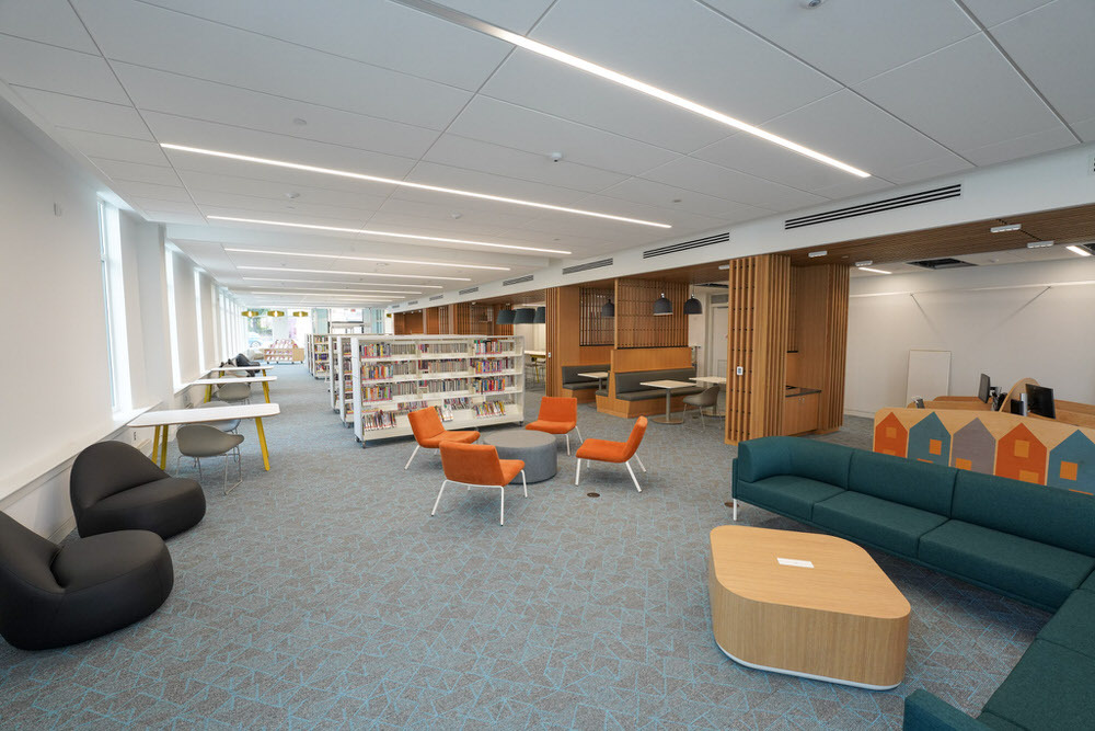 Johnston Square with a variety of seating options