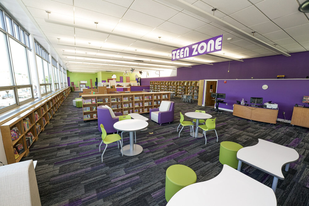 Pennsylvania Avenue Branch - inside the Teen Zone with new paint and colorful updated furniture