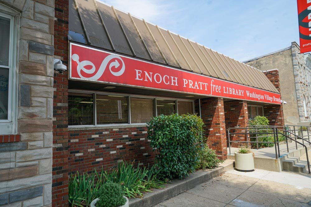 Washington Village Branch outdoor sign - Enoch Pratt Free Library